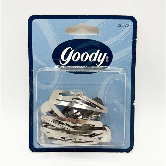 Vintage Goody 2” Hair Snap Contour Clips Barrettes 1999 Metal Chrome 06572 NEW - Picture 1 of 4